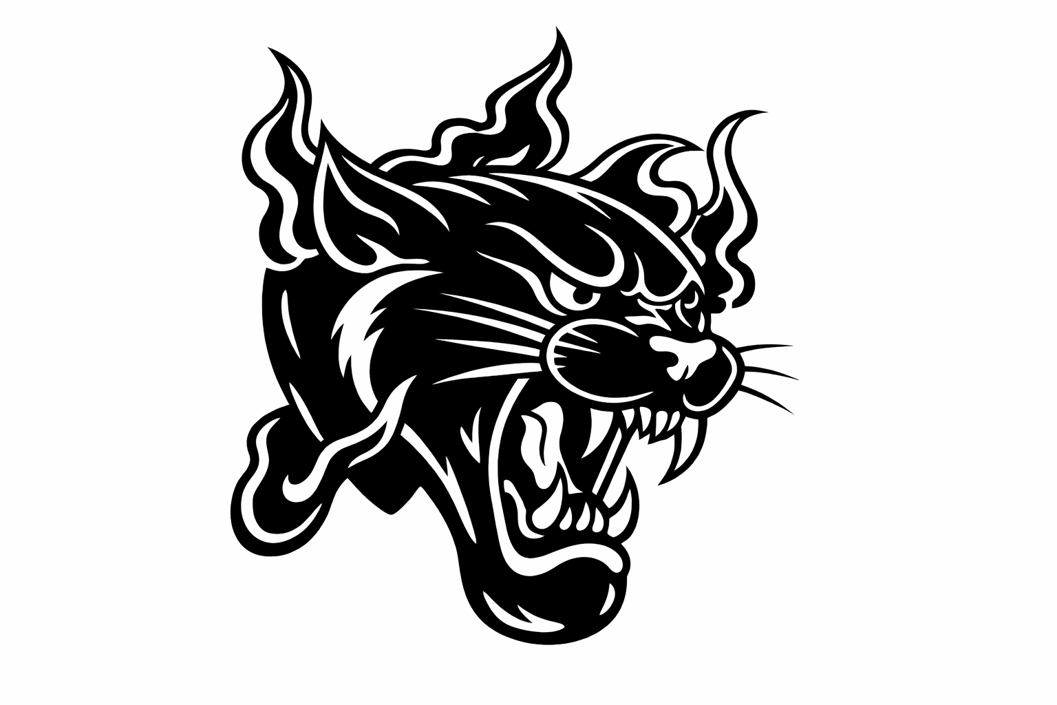 Flaming Cat Decal