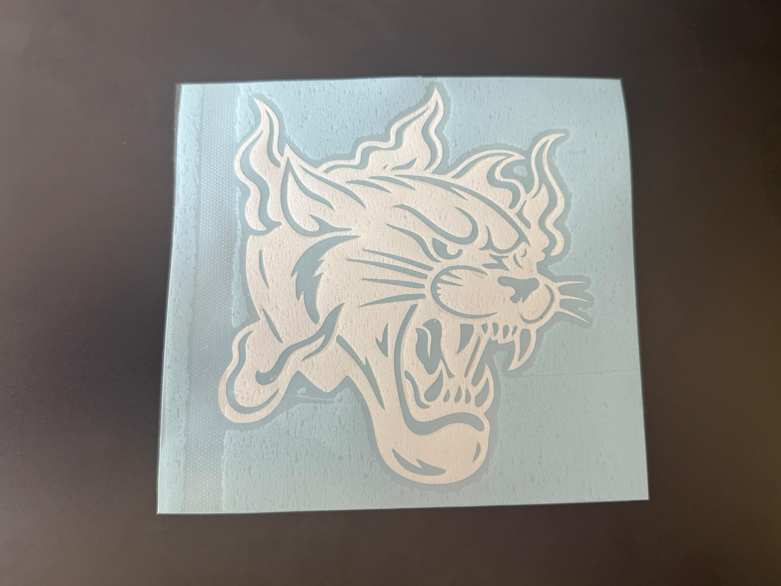Flaming Cat Decal